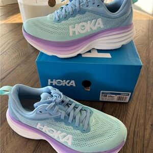 HOKA Blue and Purple Bondi 8
